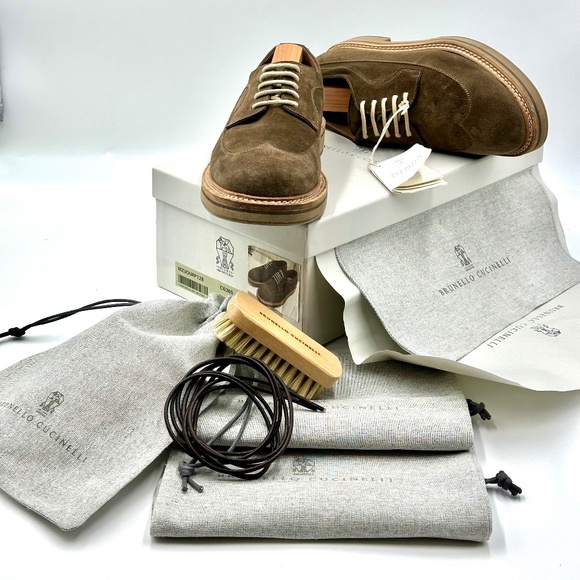 Brunello Cucinelli Suede Derby's Mens SZ 41 - Picture 12 of 14
